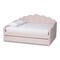 Baxton Studio Timila Modern and Contemporary Light Pink Velvet Fabric Upholstered Queen Size Daybed with Trundle 215-11550-ZORO - alternate 7